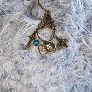 Vintage Gold Charm Pendant Necklace